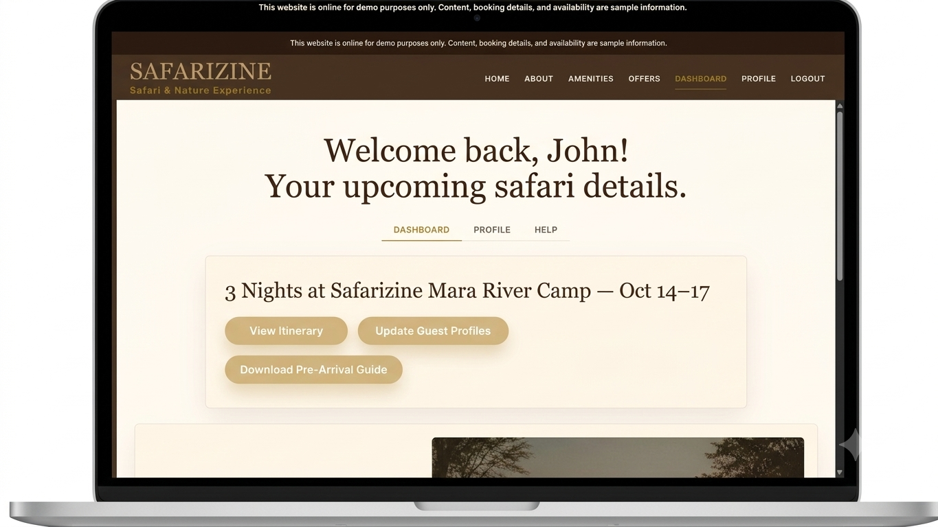 Guest dashboard screenshot